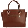 Kožené kabelka kufřík Genuine Leather hnědá 2222